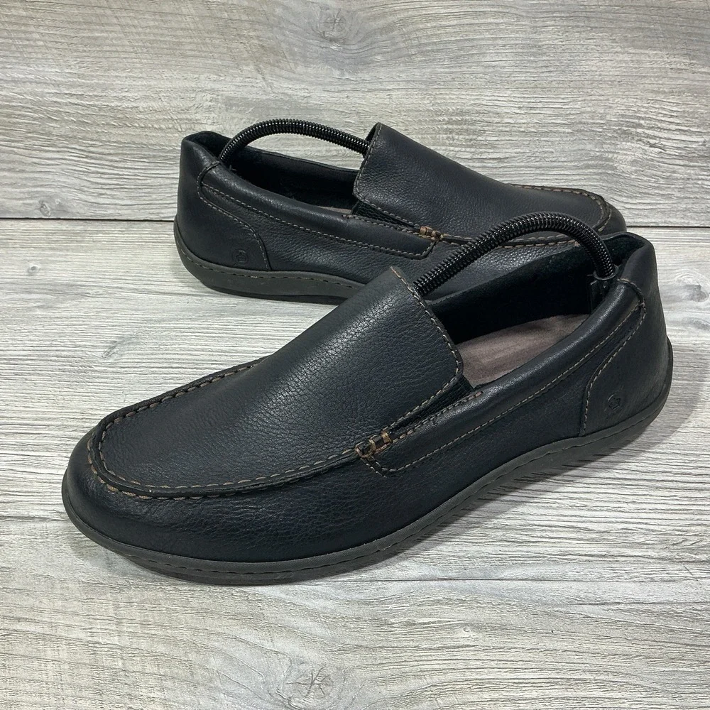 Born Simon III Penny Loafer Driving Casual Shoes Black Leather Men's Size 10 M